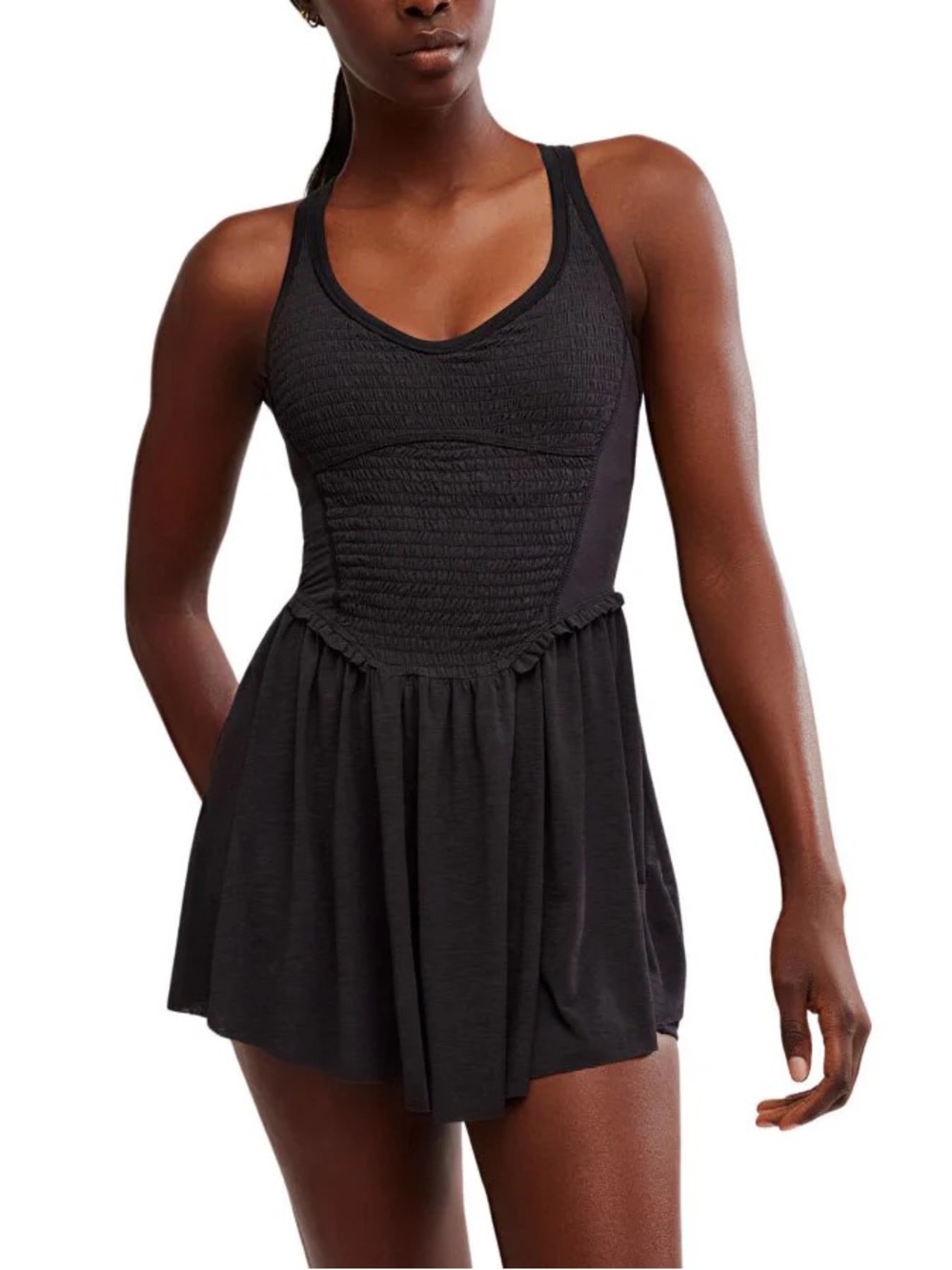 1291. FREE PEOPLE Smockin Hot dress in Black  Sz XS  $118